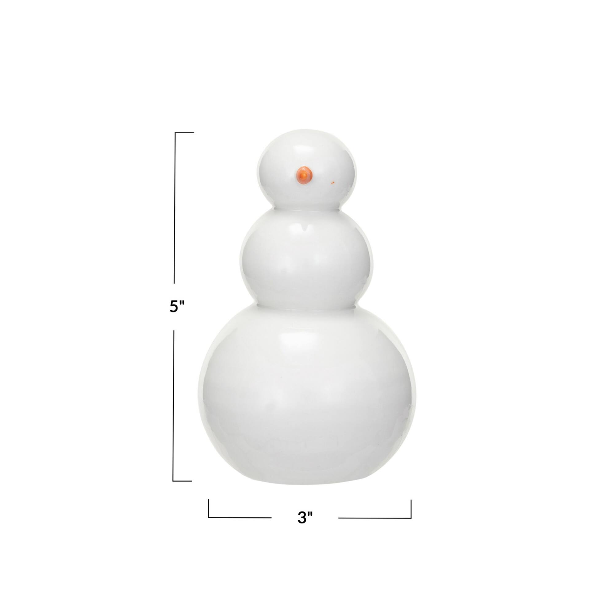 Hello Honey® 5" White Stoneware Snowman Décor